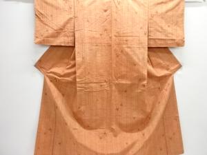 縞に絣柄織り出し手織り紬着物